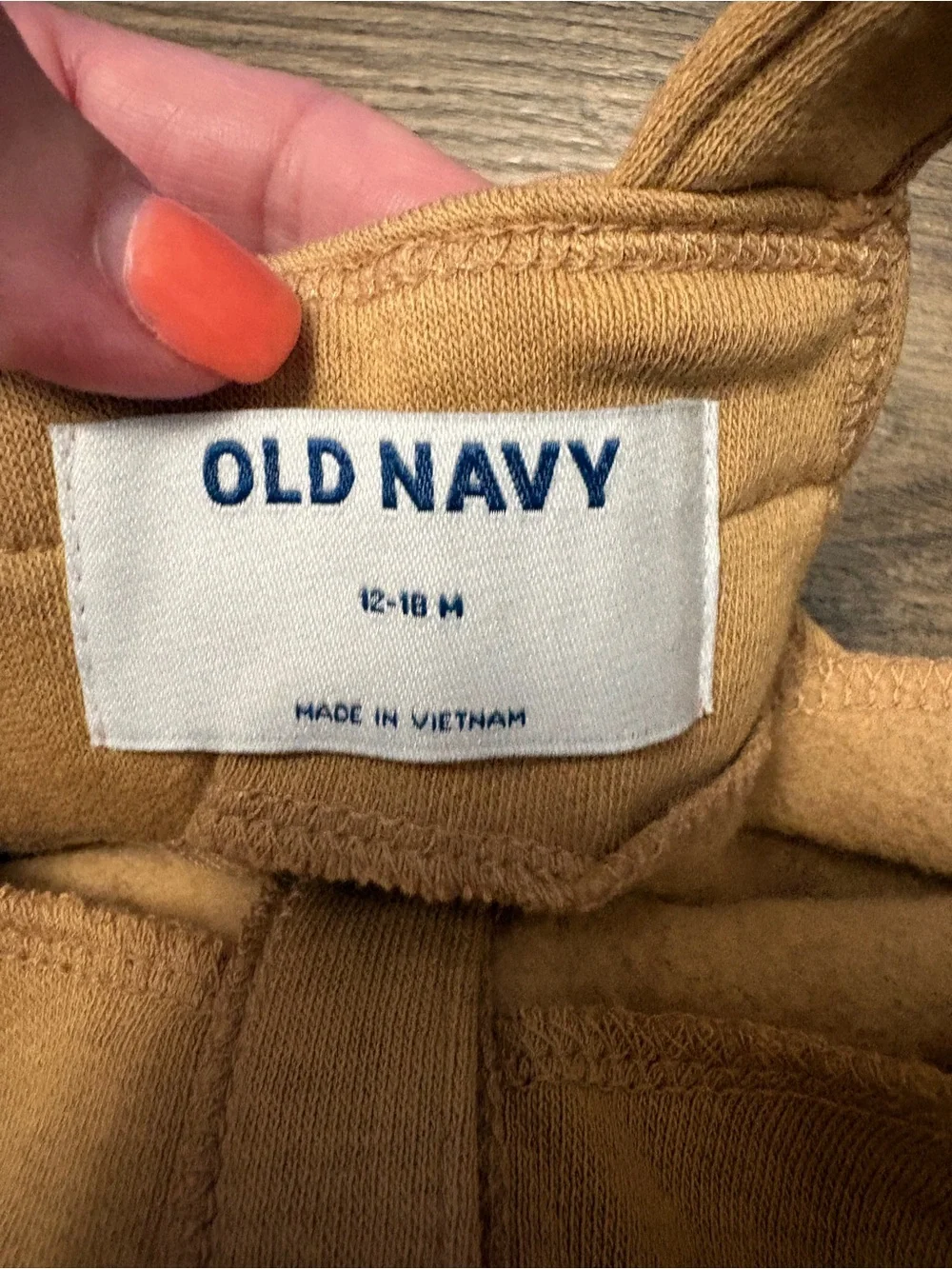 🌴 Old Navy Boys Tan Overall Jumpsuit Romper 12-18M